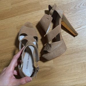 BOSTON PROPER Rose Gold Platform Heels